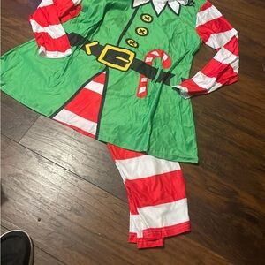Festive Elf Costume for Kids - Green and Red